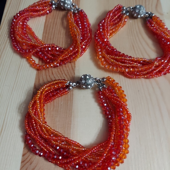Premier Designs Red Orange & Silver Crystal… - Picture 11 of 12